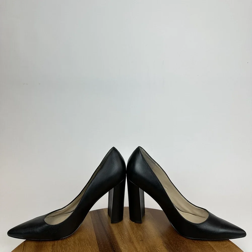 Womens Marc Fisher LTD Abilene‎ Black Leather High Heeled Pumps Size 9 M GUC